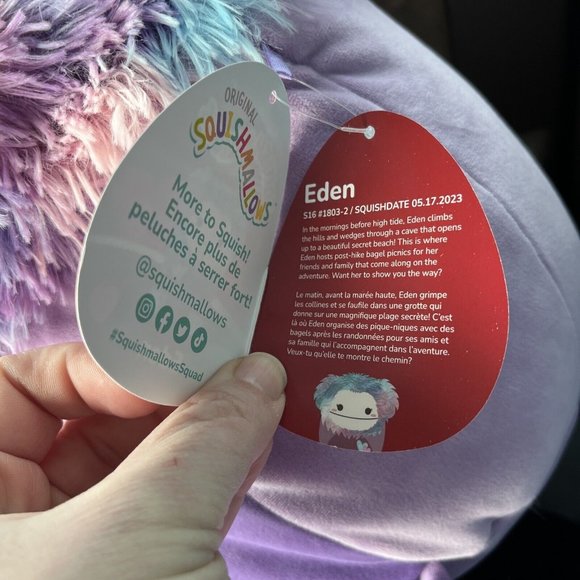 Squishmallows Eden The Big foot Yeti 16" Plush NWT Valentine's Day Gift 2024 - Picture 2 of 3